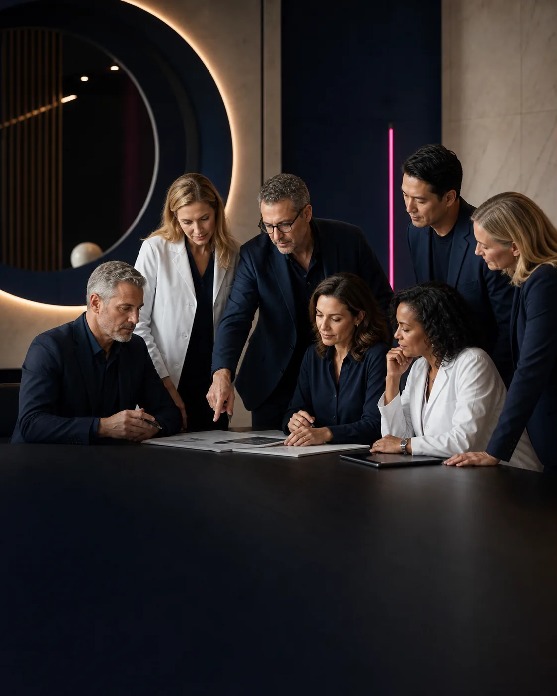 Healthcare providers collaborating in a clinical education setting